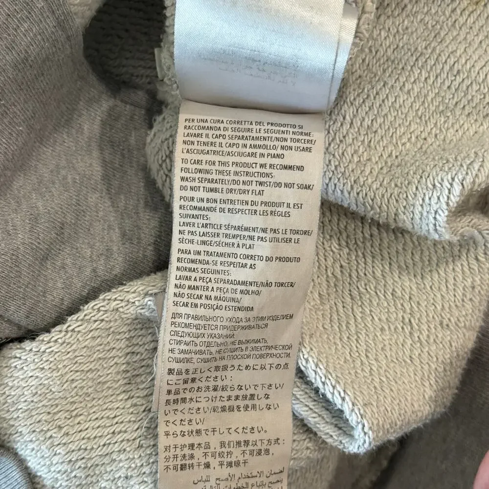 Gucci Mens Grey Cotton Web Stripe Logo Zip Up Hoodie Size Medium